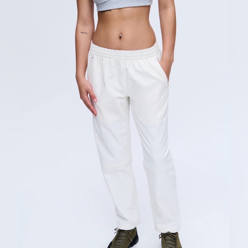 Outdoor Voices White Track Pants - Elastic Waist Joggers